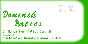 dominik matics business card